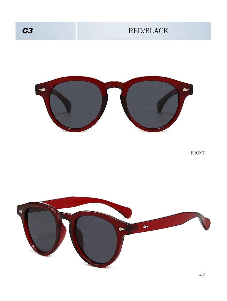 Schutzbrille Retro Kleine Runde Sonnenbrille Frauen Mode Reis Nagel Shades UV400 Männer Trend Candy Farbe Sonnenbrille – Detail 13