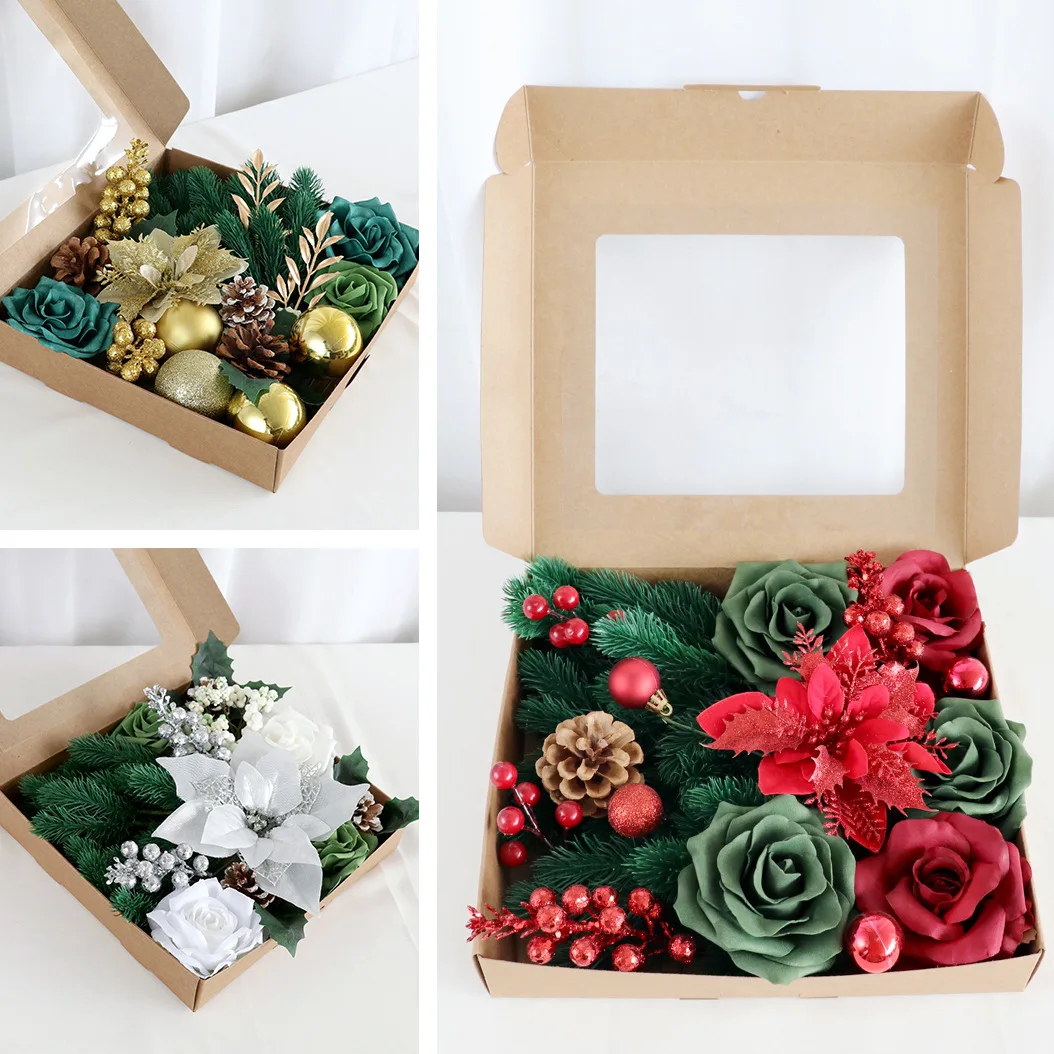 Yannew Burnt Orange Künstliche Rosen Blumen-Combo-Box-Set für DIY Herbst Herbst Boho Hochzeit Brautstrauß Arrangement Dekoration – Detail 28