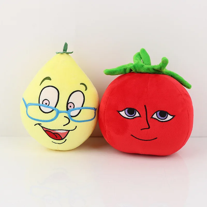 Ms.Lemons and Mr.Tomatos Plush Toy Pizza Tower Peppino Stuffed Dolls Fruits Vegetable Pepper Peluche Figure Kids Plushie Gifts lemons