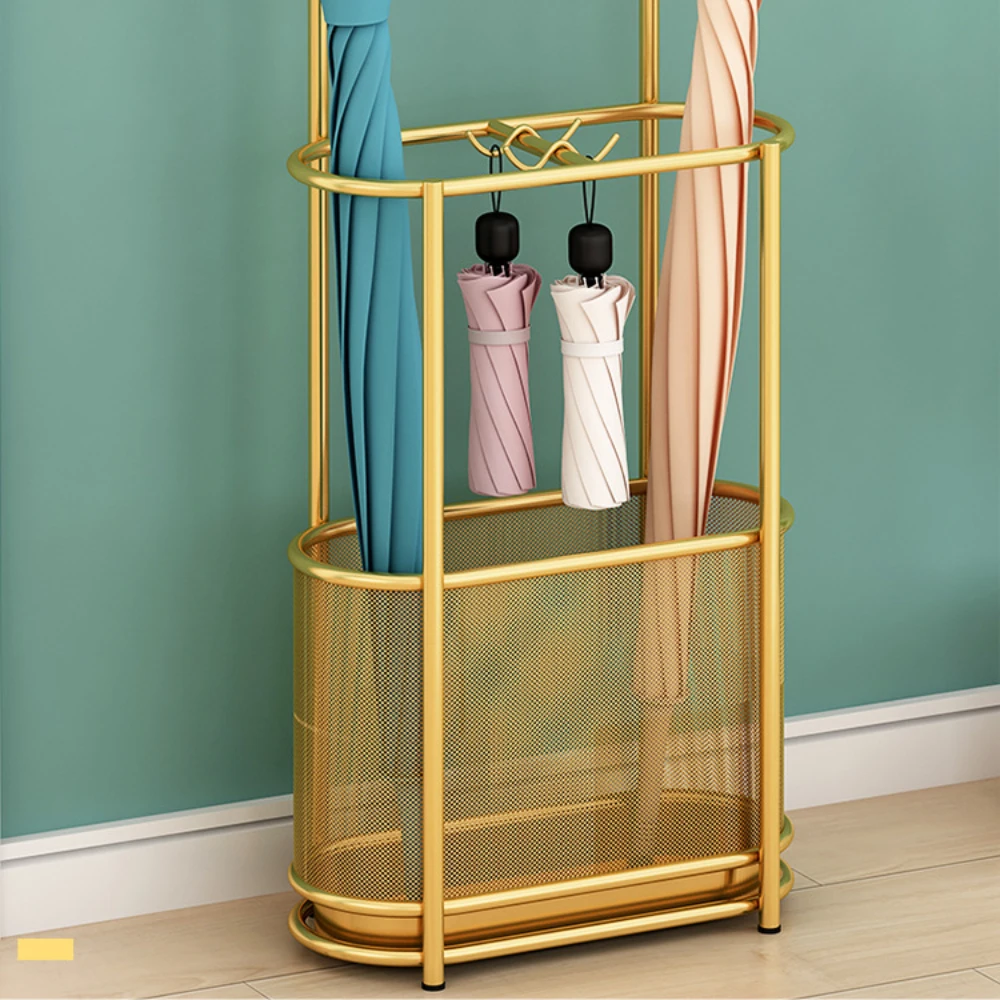Umbrella Drain Rack Floor Standing Storage Bucket Hook Large Capacity Umbrella Holder Save Space Umbrellas Storage Stand