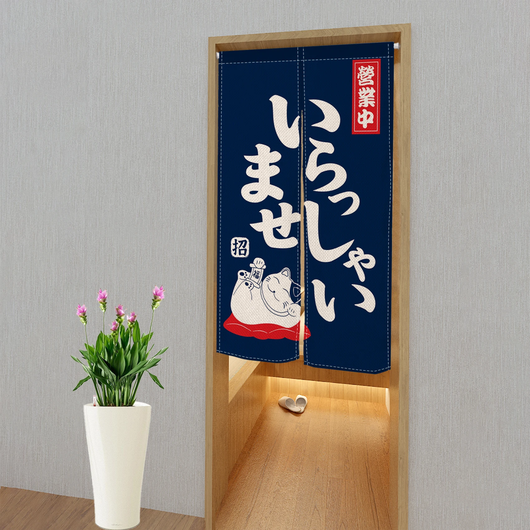 Japanese 3D Printing Door Curtain Partition Kitchen Doorway Restaurant Decor Noren Washable Half-Curtain for Living Room decor curtains