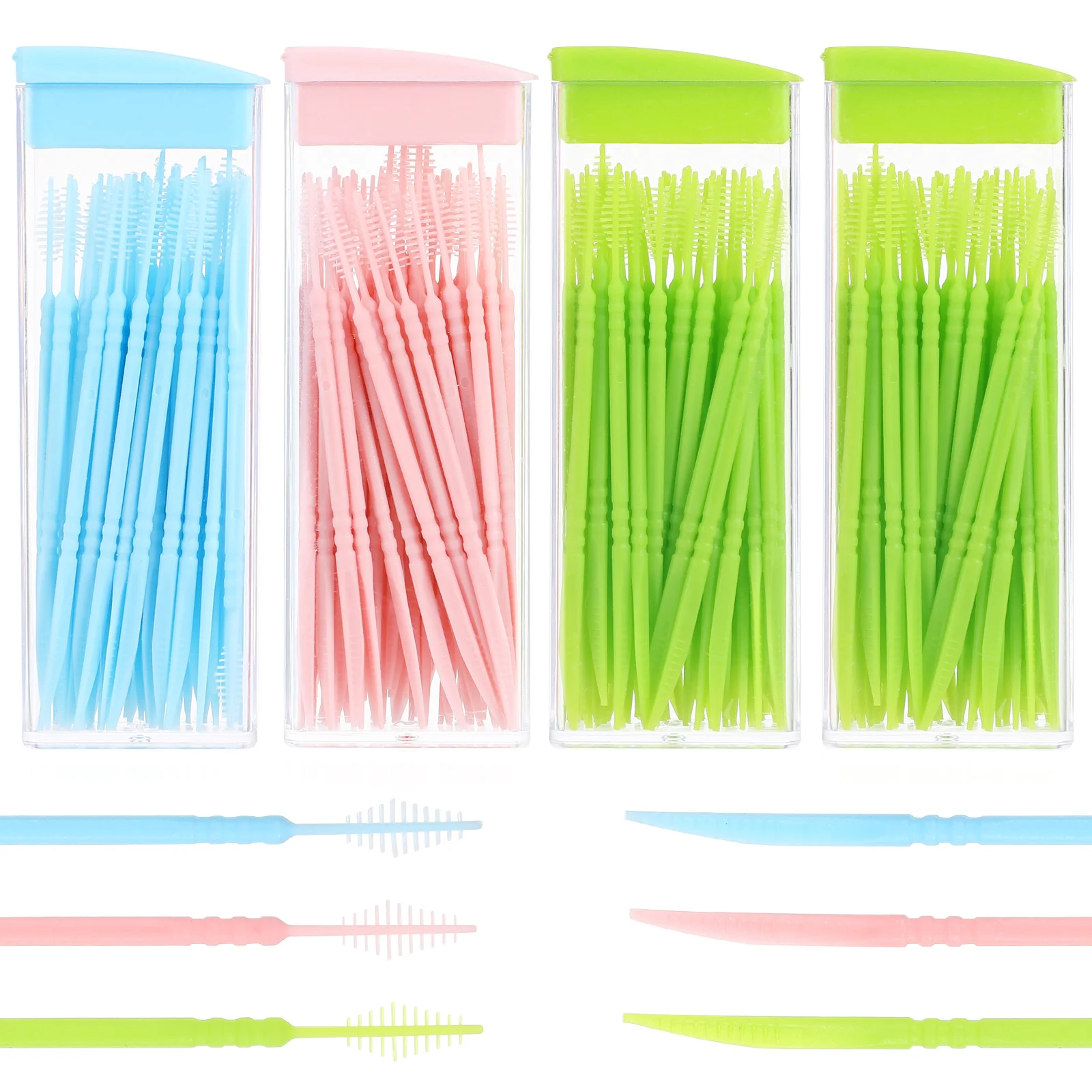 

200pcs Double 50pcs/ Box Floss Interdental Toothpick Brush Care Toothpicks ( )