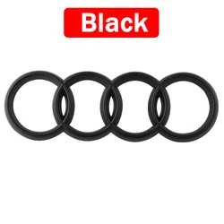 Premium ABS Black Hood and Trunk Emblem with Four - Ring Logo Badge - Rear 192mm (Black)