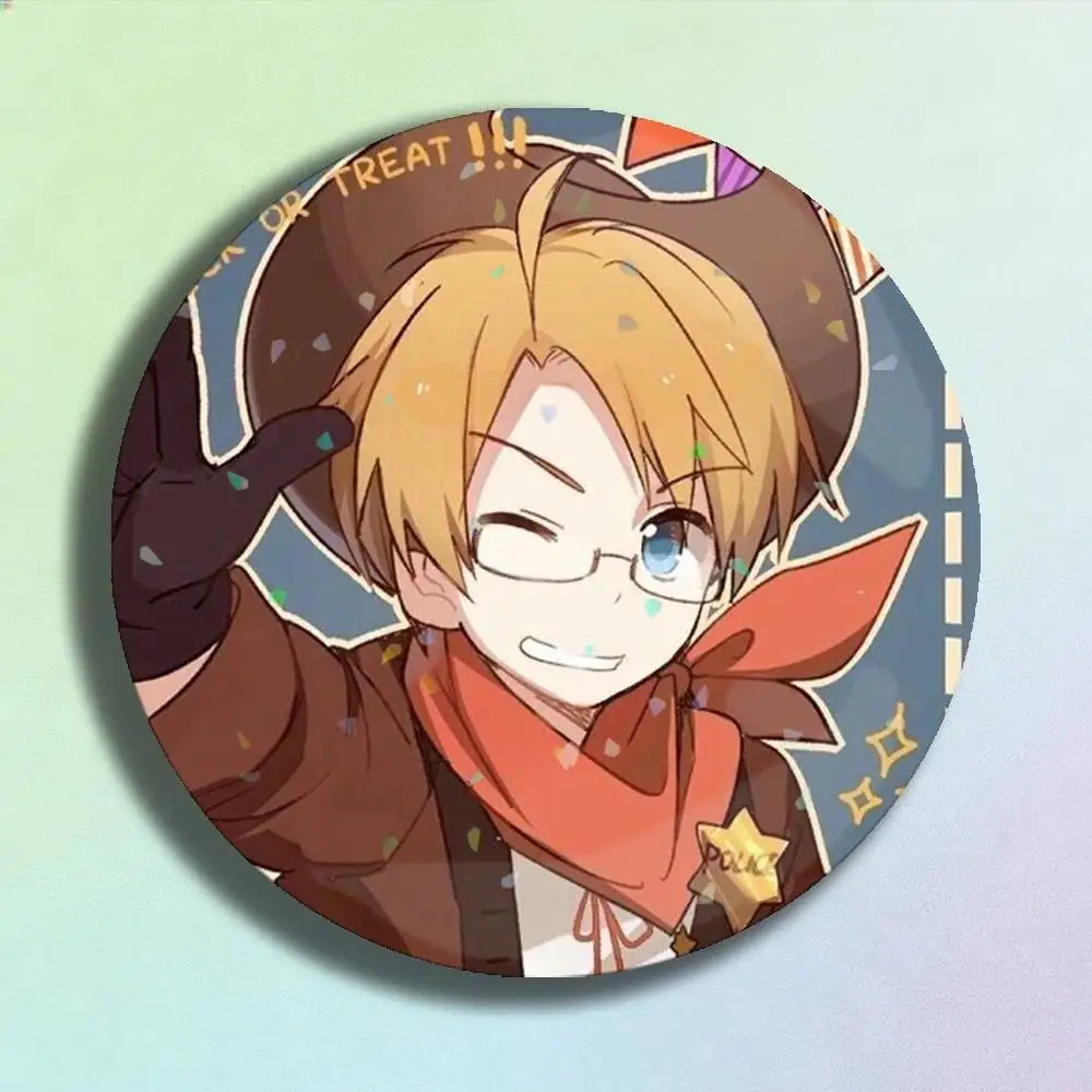Anime Hetalia World Stars Alfred F. Jones Laser-Abzeichen, kreative Anstecknadeln, Brosche für Tasche, Kleidung, Hut, Dekoration, Geschenke, Fans, Sammlerstücke – Detail 10