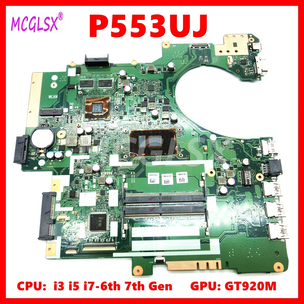 

P553UJ Mainboard For ASUS P553UA P553UJ P2540UA P2540UJ P2540UQ P2540UV P2540UB P2540U Laptop Motherboard i3 i5 i7 CPU GT920M