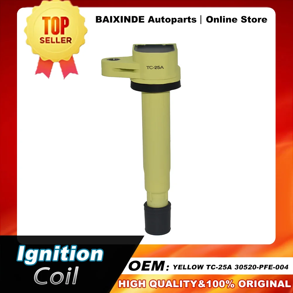 

1 PCS Yellow OEM TC-25A 30520-PFE-004 Ignition Coil For Honda Accord New Original Auto Car Accessories