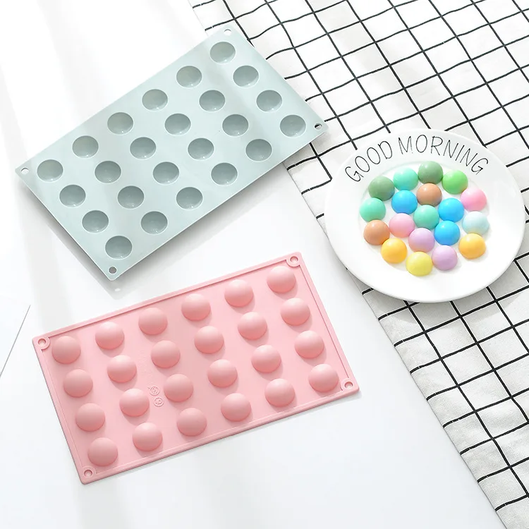 

24 grid semi-circular silicone cake mold, spherical chocolate fudge pudding candy mold, baking cake decoration tool