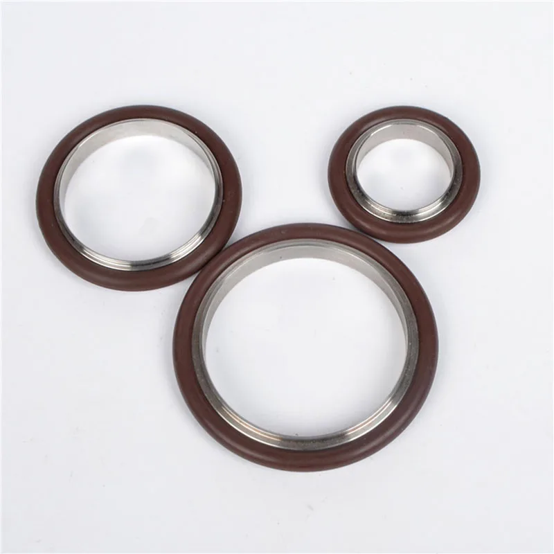 Morsetto Per Vuoto KF In Acciaio Inox Con Staffa E Anello In Fluoro | Modelli KF10-KF50 | Resistente A 250°C | Per Apparecchiature Sottovuoto