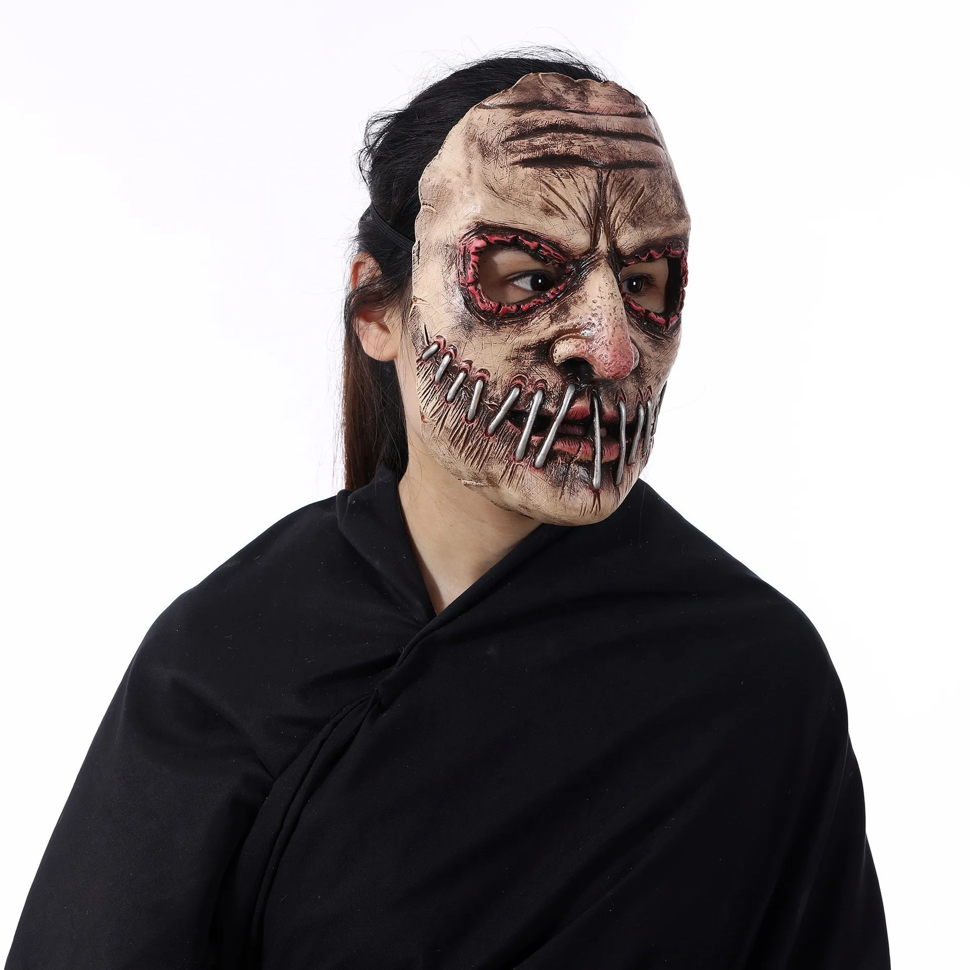 

Halloween Terror Big Mouth Nails Mask Latex Evil Demon Cosplay Costumes Headgear Helmet Carnival Party Horror Blood Creepy Props