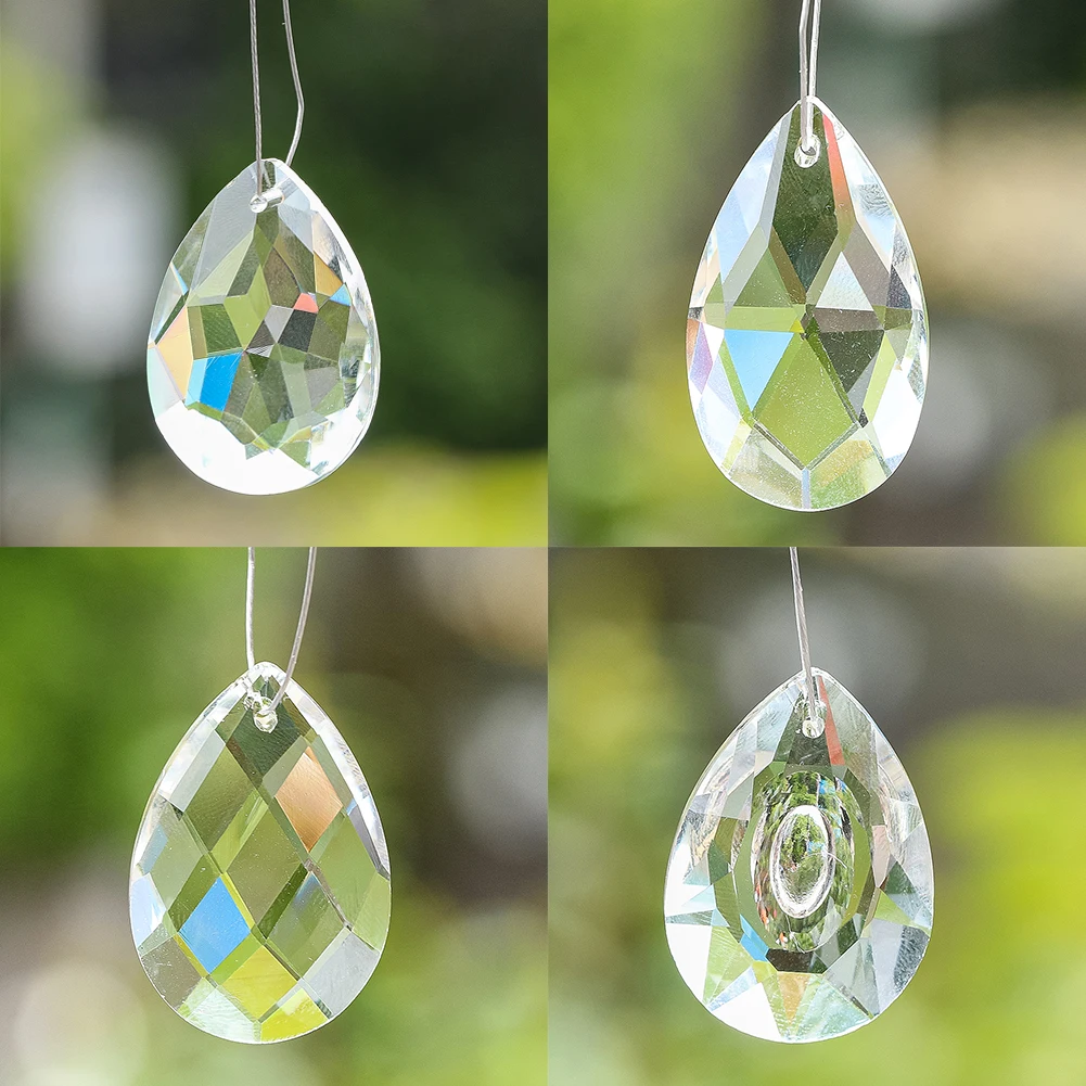 1pcs 38mm Teardrop Crystals Prism Sun Catcher Faceted Glass Chandelier Parts Art Hanging Decor DIY Jewelry Making Pendant