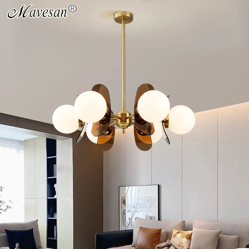 

Modern Iron Glass Chandelier Indoor Lighting Bedroom Living Room Hotel Hall Hanging Lamp Home Decoration Ceiling Light Fixture