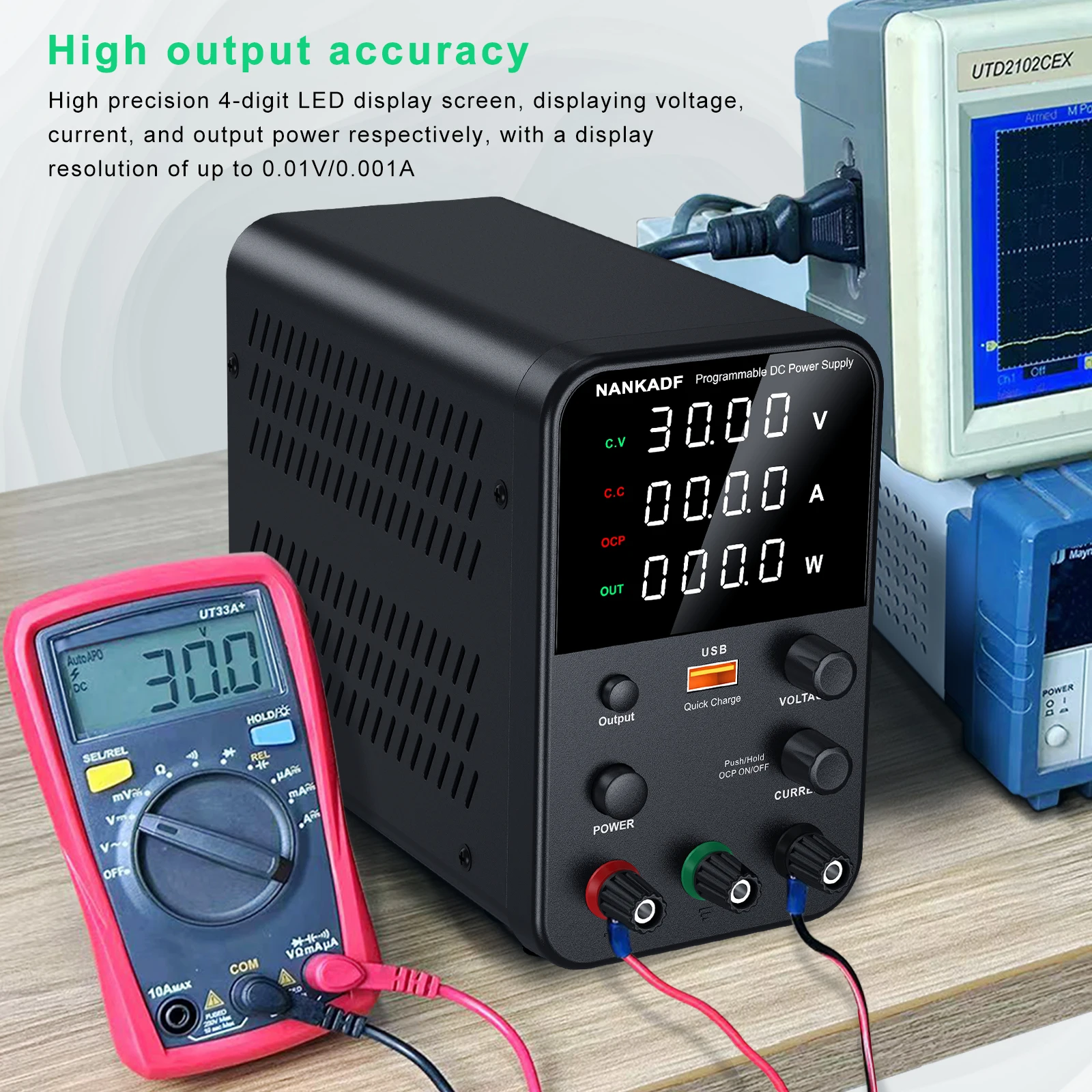 NANKADF Laborbank-Netzteil 30 V 10 A Schaltnetzteil 30 V 5 A einstellbare Quelle 60 V 5 A Spannungsstabilisator 120 V 3 A – Detail 29