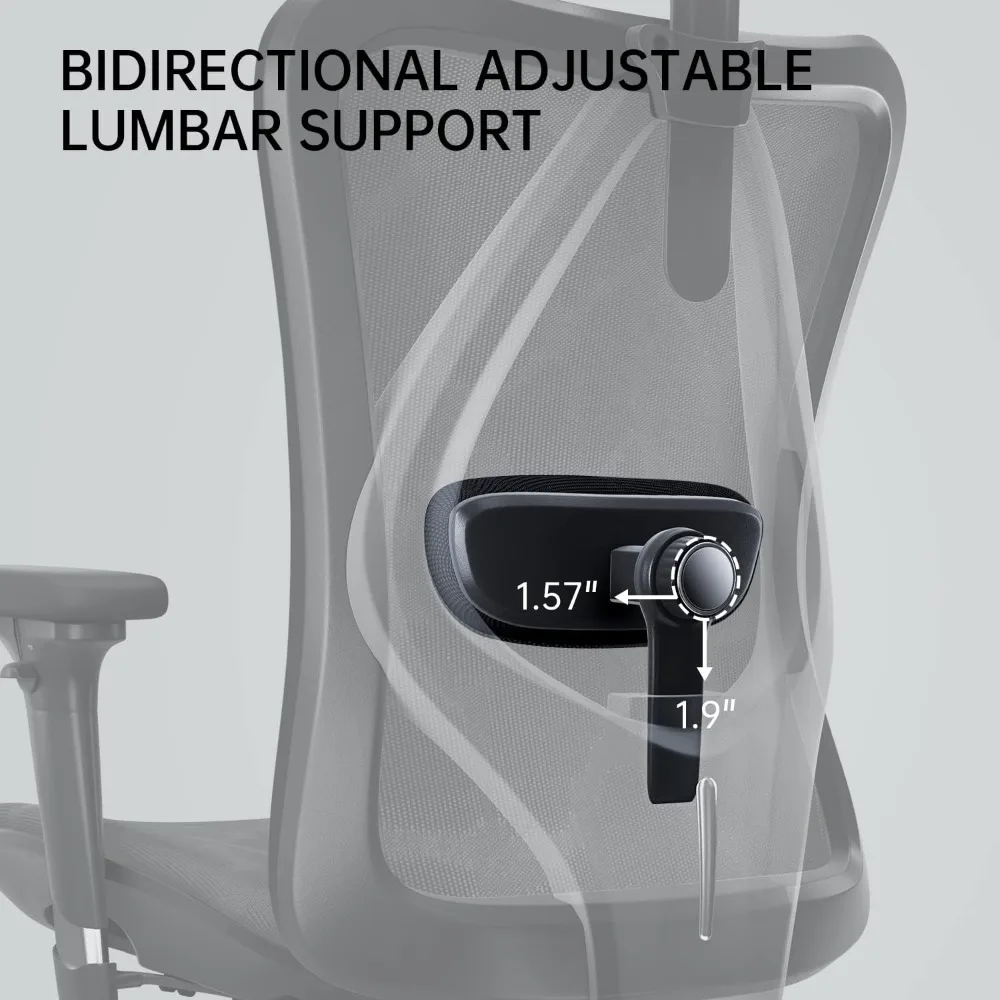 M57 Ergonomic Office Chair with 3 Way Armrests Lumbar Support and Adjustable Headrest High Back Tilt Function Grey 5