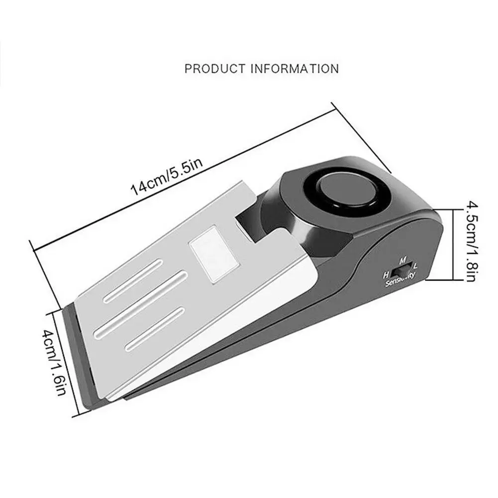 Portable Door Stop Alarm Anti-theft Wireless Security System Door Stopper Block Alarm Home Hotel Dormitory Safety S5a9
