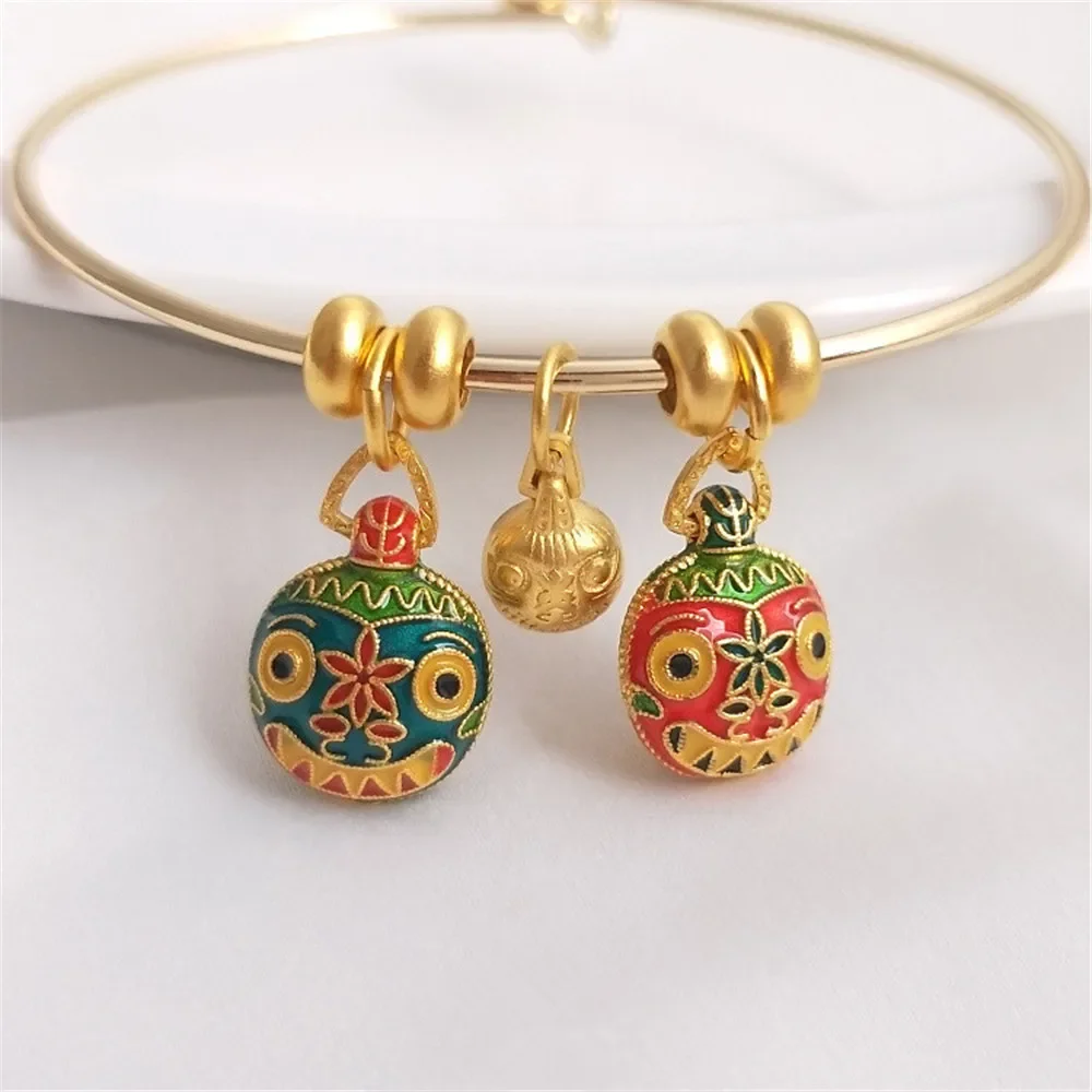 

Vietnam strong bao color sand gold beast bracelet pendant burning blue hand rope pendant diy mother baby fortune accessories