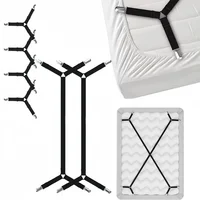 Universal Bed Sheet Holder Adjustable Elastic Fastener Straps Non-Slip Sofa Cover Clips Crisscross Gripper For Mattress Covers 1