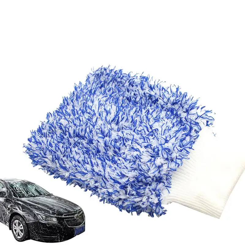 

Car Cleaning Mitts Microfiber Wash Mitt Double-Sided For Car Cleaning Lint Free Wash Glove And Microfiber Towels Car Washing