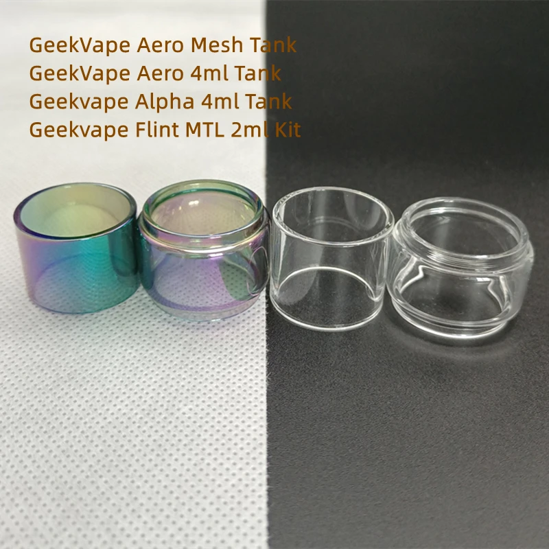 Word gek positie rand GeekVape Aero Mesh Alpha Flint MTL 4ml Tank 2ml Kit Clear Rainbow Normal  Bulb Glass Tube