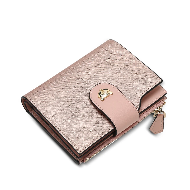 FOXER 2026 New Cowhide Leather Women's Short Wallet High Quality Clutch Card Purse Mini Fashion Female Folding Anti-theft Bag 6