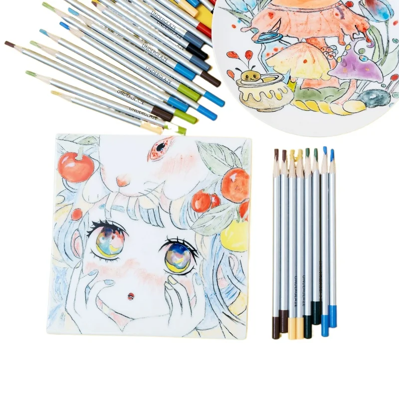 Pottery Color Pencil Water-soluble and Non-fading Ceramics Professional Painting Color Filling Painting 1150℃-1280℃