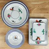 Rooster Pattern Bowl Retro Melamine Imitation Porcelain Tableware Hat Bowl Household Hot Pot Dipping Bowl Noodle Plates BBQ Tray 3