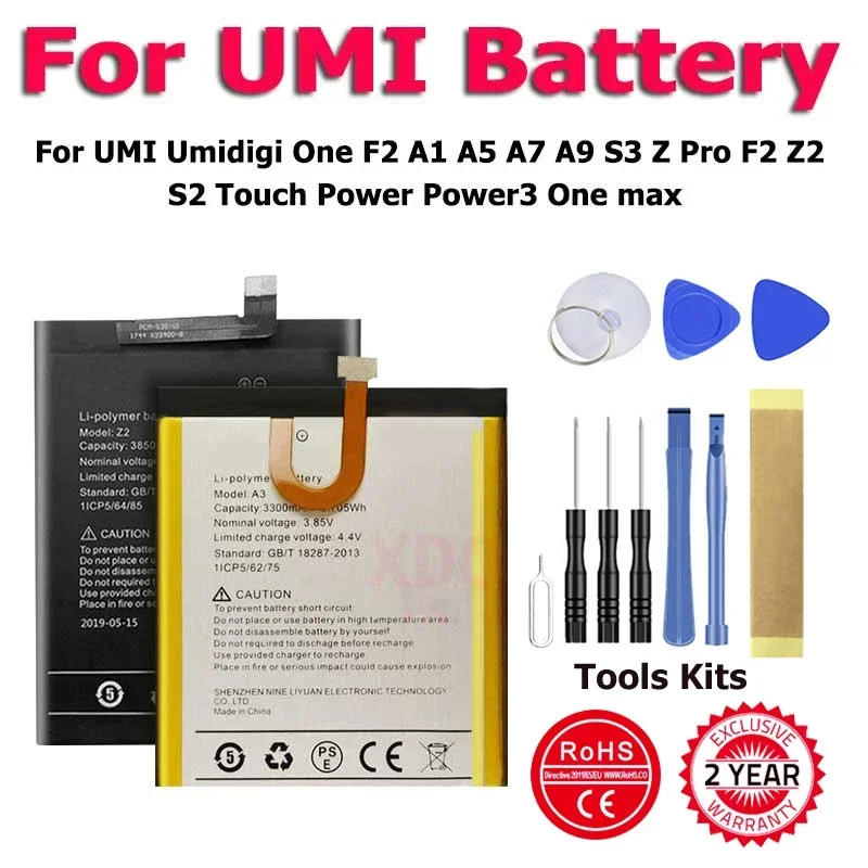 Аккумулятор XDOU 2024 для UMI Umidigi A1PRO A3 S3 Pro Touch Power/Power3 OneMax OnePro A5Pro A7Pro A9Pro F2 Z/Z Pro Z2 Pro S2