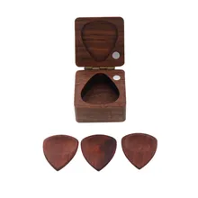 

High Quality Wooden Guitar Pick Box For Bass Mandolin Ukulele Parts Accessories Portable Guitar Picks Storage Case 4x4x2.9cm