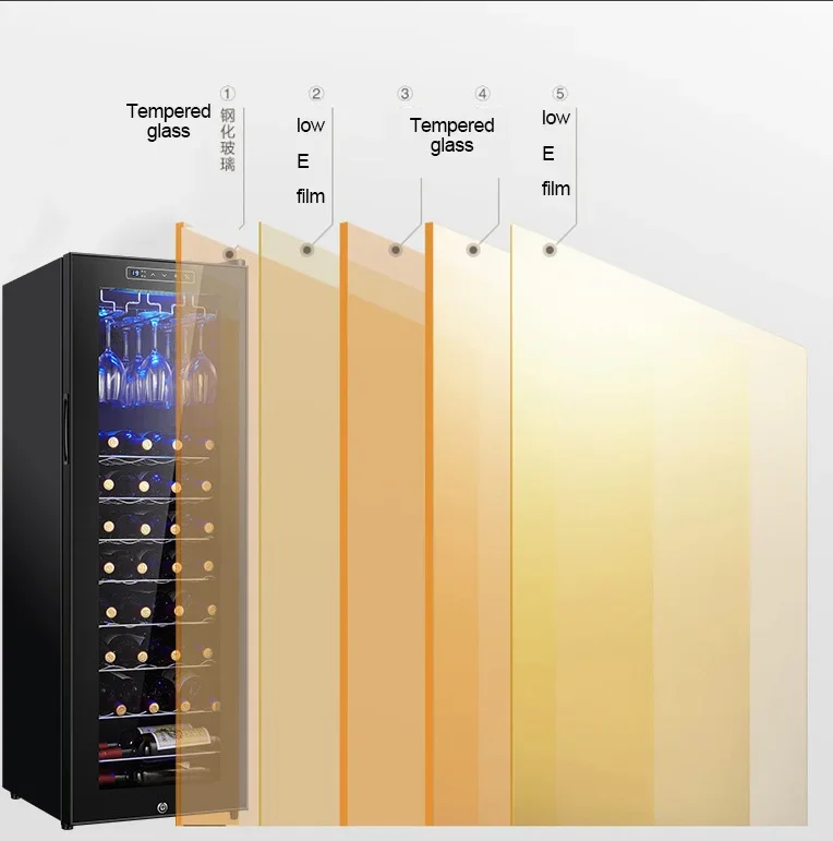 34 46bottle Wide Temperature Humidity Wine Cabinet Thermoelectric Grapes Red Wine Refrigerator Chiller