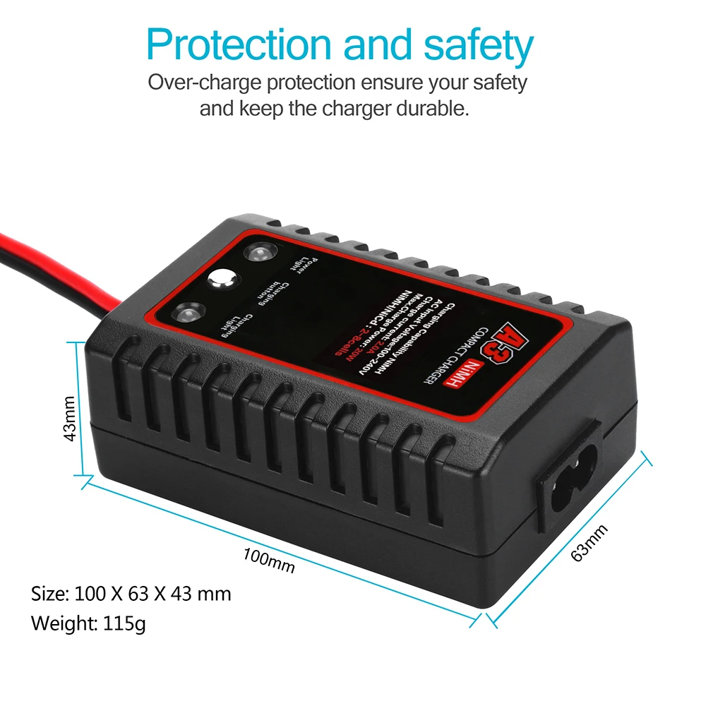 A3 20W Compact Charger with Tamiya Plug RC Charger for Airsoft Gun RC Car Boat