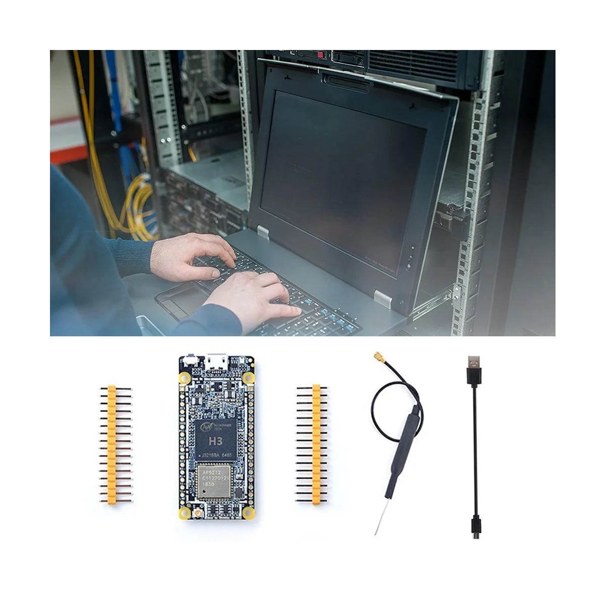 NanoPi DUO2   + Micro-USB ̺ + ׳, 512M, DDR3, Allwinner H3, WiFi, ,  ھ, IoT 