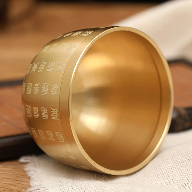 Brass Feng Shui Treasure Bowl Vat Brass Copper Offer Bowl Small Serving Dessert Bowls Wealth Figurine Attract Wealth Good Luck 3