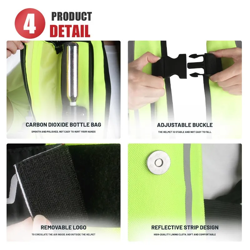 Motorcycle Life Jacket Motorcycle Airbag Vest UCHOOSE Reflective Safety Motocross Racing Riding Air bag System CE Protector