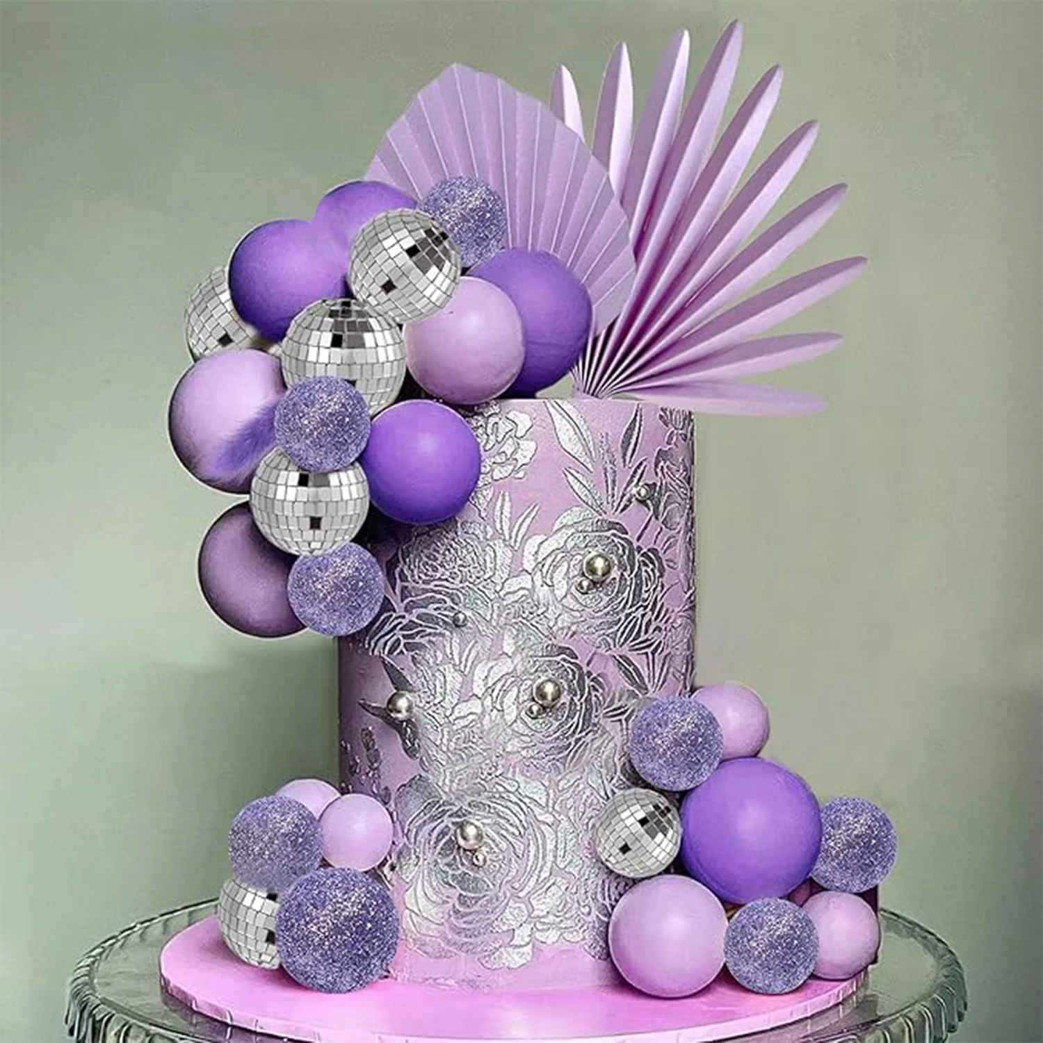 33 Stück Kugeln, Kuchendeckel, Palmblätter, Kuchendekorationen für Geburtstag, Hochzeit, Babyparty, Partyzubehör, Muttertag – Detail 7