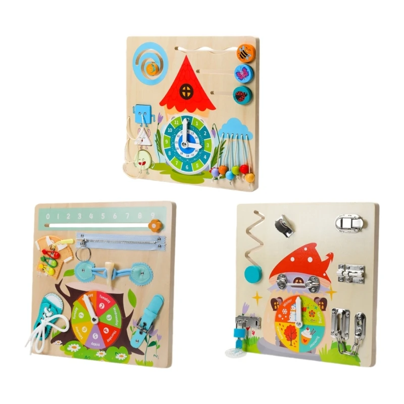 

Portable BusyBoard for Baby Activity Shoelace Tying Board Game Child Favor Gift