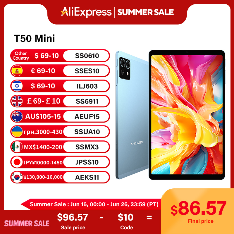 Teclast T50 Mini Tablet 8.7" 120Hz Display MTK Helio G99 20GB RAM (8+12 Virtual) 128GB ROM Android15 Tablets Support 4G Dual SIM