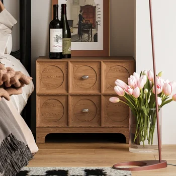 Comodini europei nordici francesi Comodini per camera da letto in legno di noce Mobili moderni unici Mesa De Noche 1