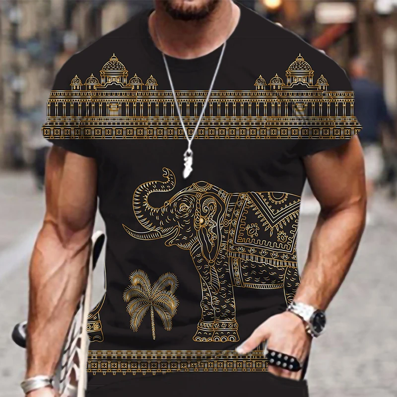 Hot Sale European Luxury Golden T Shirt Men/Women New Fashion Cool 3D Printed Baroque T-Shirts Casual Streetwear Tops