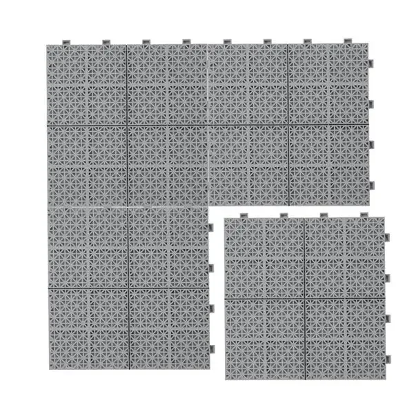 12 x 12 英寸灰色互锁甲板瓷砖塑料防水户外全天候防滑浴室淋浴阳台门廊坚固承重高达 6613 磅，玫瑰花图案 12 件装-30