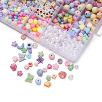 Mélange de perles intercalaires en acrylique pour filles, 780 pièces/boîte, avec perles 216.239., ensemble de perles de bricolage pour bracelet de bateau chia, kits exécutifs de bijoux 4