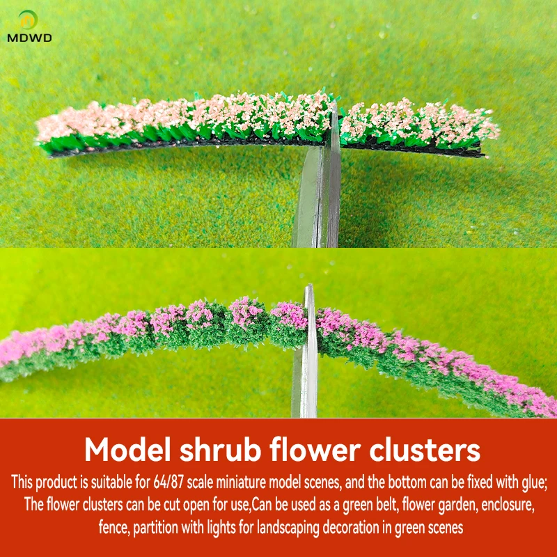 Artificial Miniature Shrub Strip Green Belt Model Grass Strip Fence Sand Table Scene Manual DIY Material Realistic Garden Decor 3