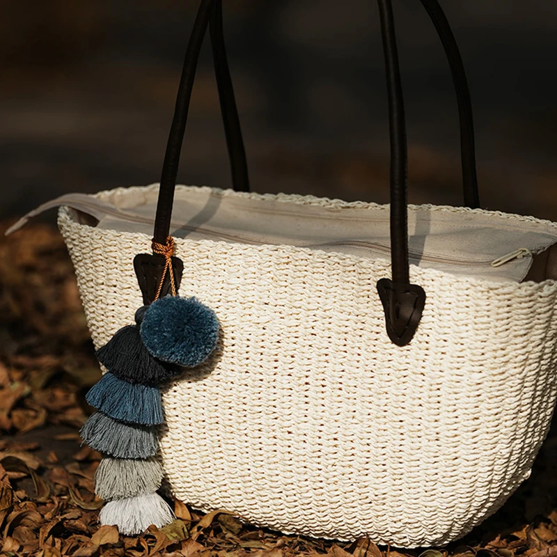 JNMC Women's Handmade Woven Vegetable Basket Shopping Handbag
