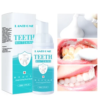Dentifricio sbiancante per denti Mousse detergente Rimozione macchie gialle Pulizia profonda Sbiancamento dentale Prodotti per la cura dei denti 50ML 1
