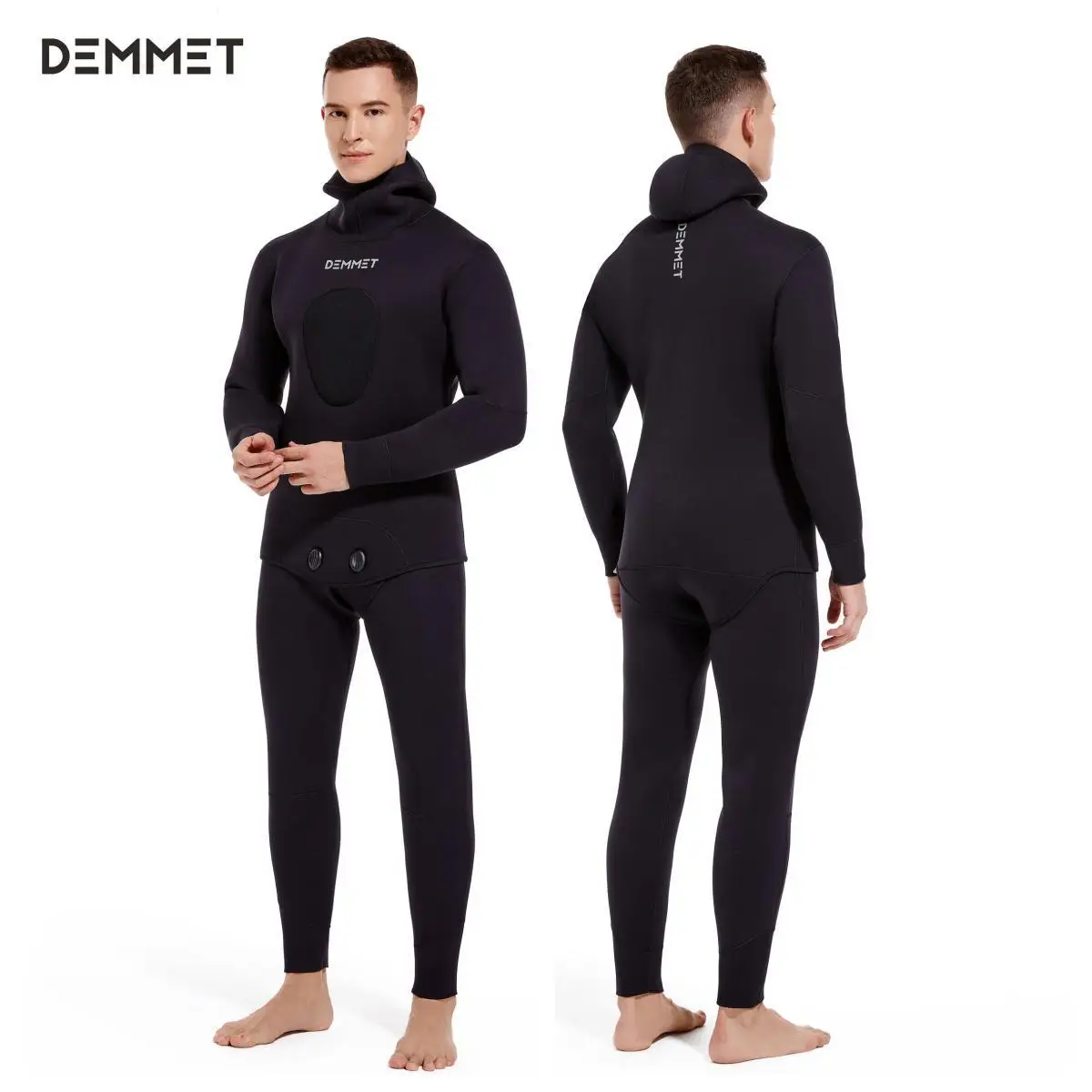 Diving Suits Wetsuit Pants Shorts Children Wetsuit DEMMET Wetsuit 5mm Long Sleeve Fission Hooded 2 Pieces Neoprene Submersible Men Keep Warm Scuba Diving Suit Top/Pants