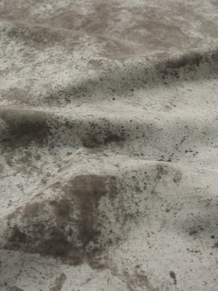 Wasteland Style Pure Cotton Cloth Plant Grass and Wood Dirty Dyed Home Clothing Designer Fabric