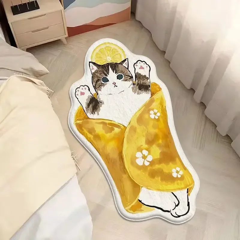 

Kawaii Cat Mats Non-slip Bedside Rug Shaggy Floor Mat for Living Room Funny Rugs Entrance Doormat Home Decor Tapis 현관매트 매트