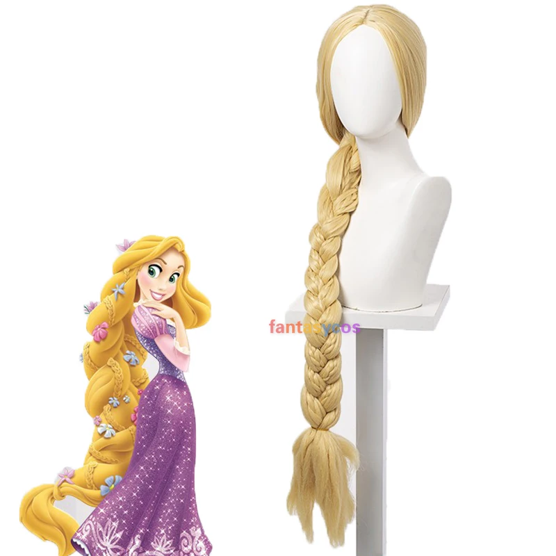 

Tangled Princess Rapunzel cosplay wig 20cm 47" Blonde Long Braid Heat Resistant Synthetic Hair Halloween Role Play Party Wigs