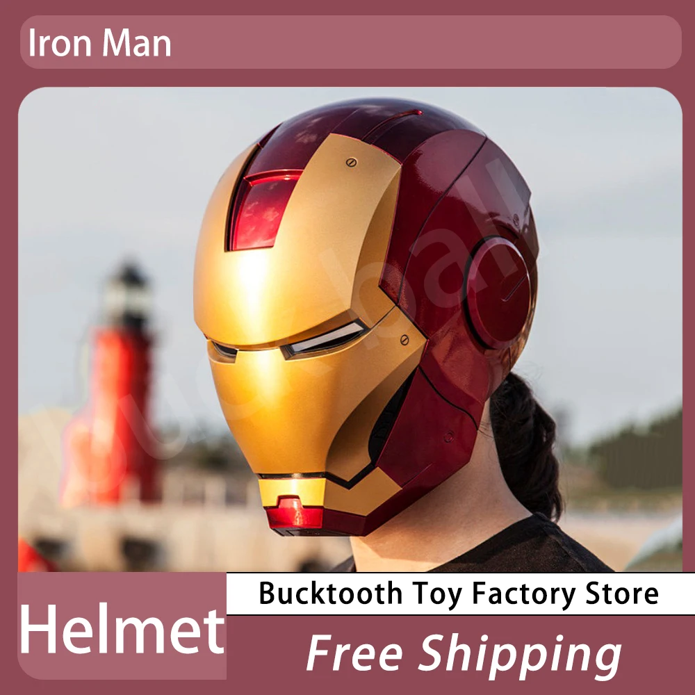 

2024 New Hot Iron Man Helmet 1:1 Marvel Avengers Cosplay Led Light Ironman Mask Pvc Action Figure Toys Child Adult Xmas Gifts