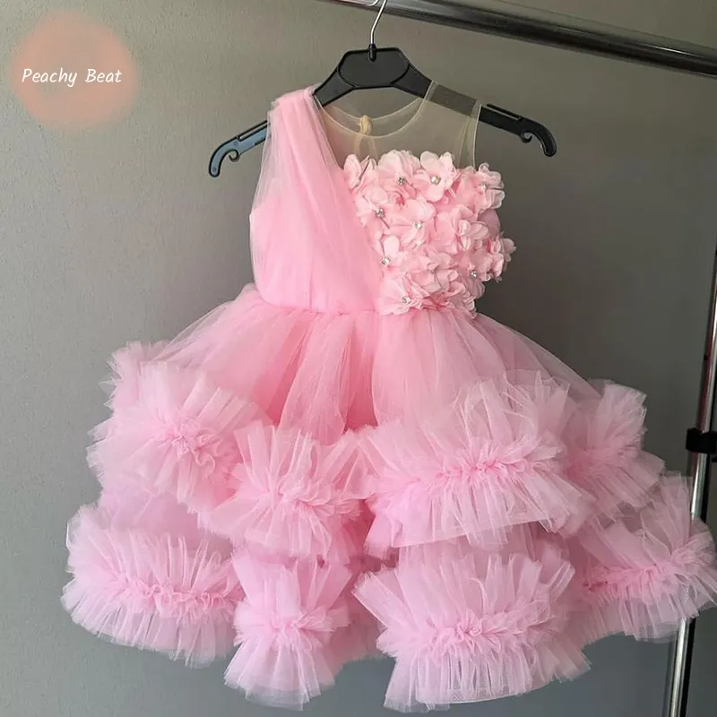 

Baby Girl Princess Luxury Floral Tutu Dress Infant Toddler Child Teen Elegant Tulle Vestido Banquet Birthday Baby Clothes 1-14Y