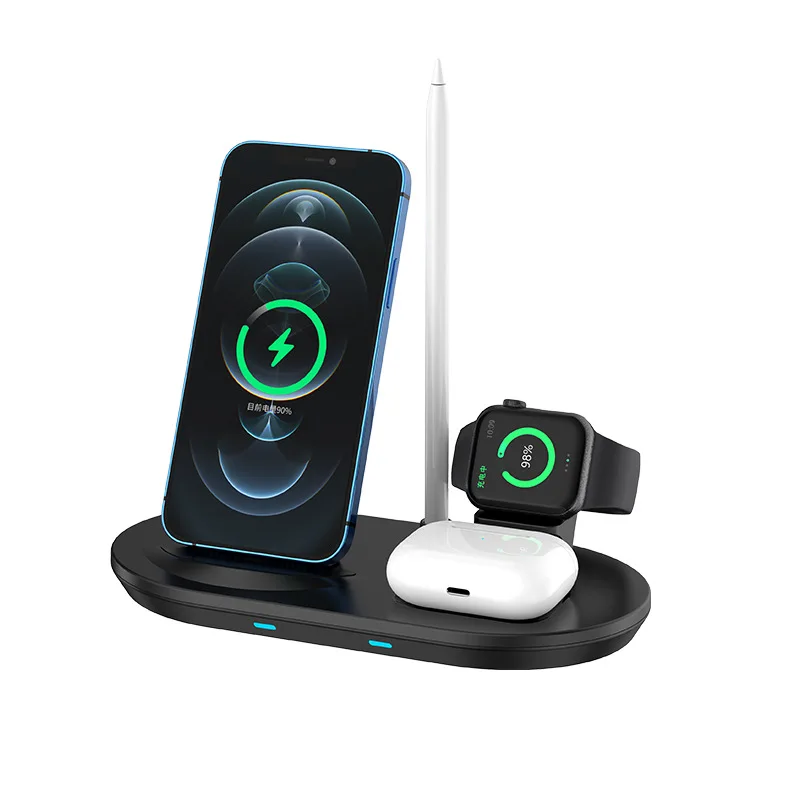 

15W 3 in 1 Qi Wireless Charger Stand Dock Station Fast Charging For iPhone 13 12 11 XS XR X 8 Apple Watch SE 6 5 4 3 AirPods Pro