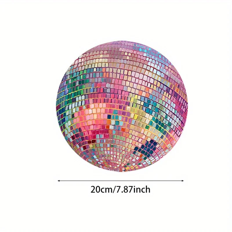 Rubber Round Pink Disco Ball Mouse Pad - Aesthetic Desk Accessory for Office, Laptop, Computer - Ideal Gift for Women, Girls 2